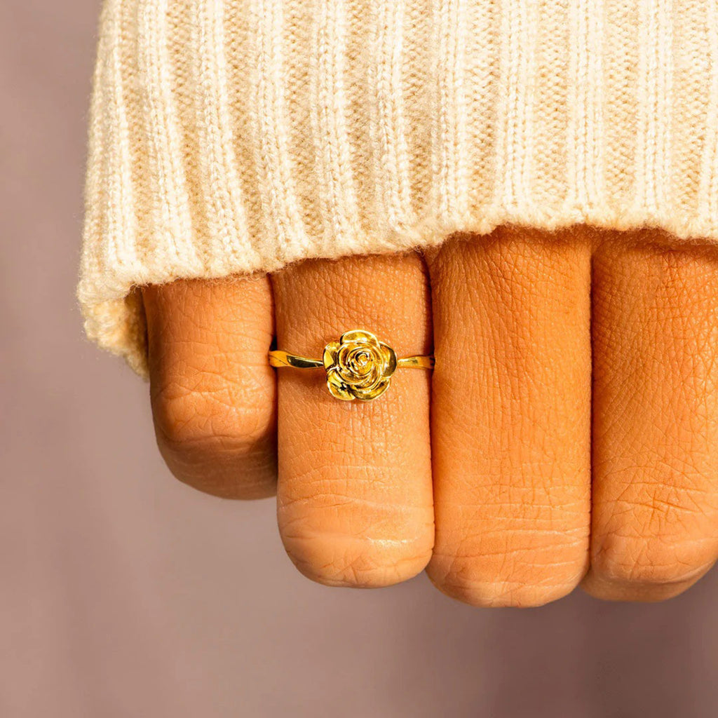 Rose Shape 18K Gold-Plated Ring (6-9)