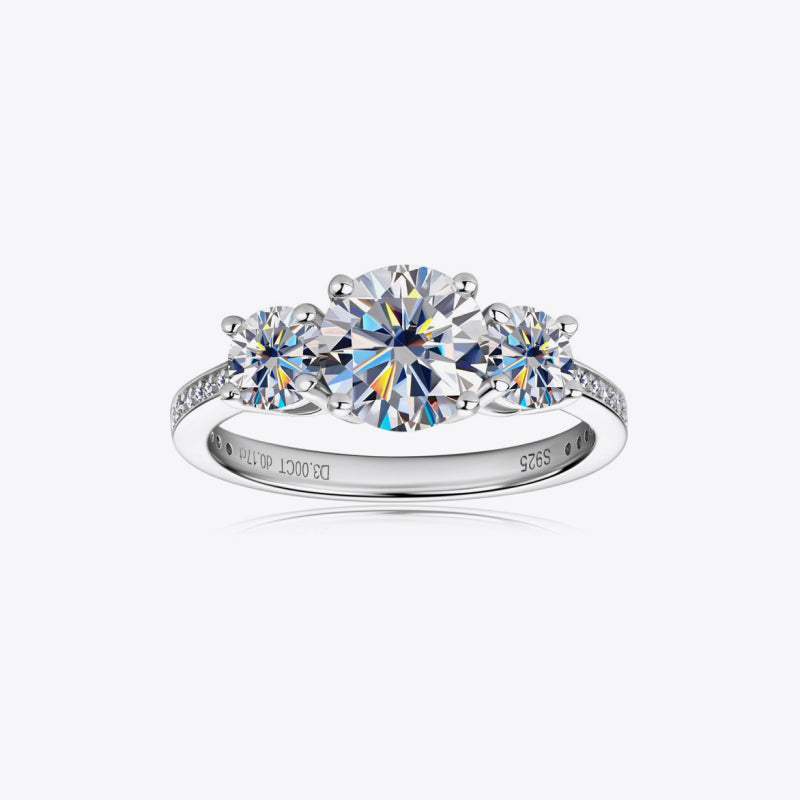 3 Carat Moissanite 925 Sterling Silver Engagement or Cocktail Ring (4-10)