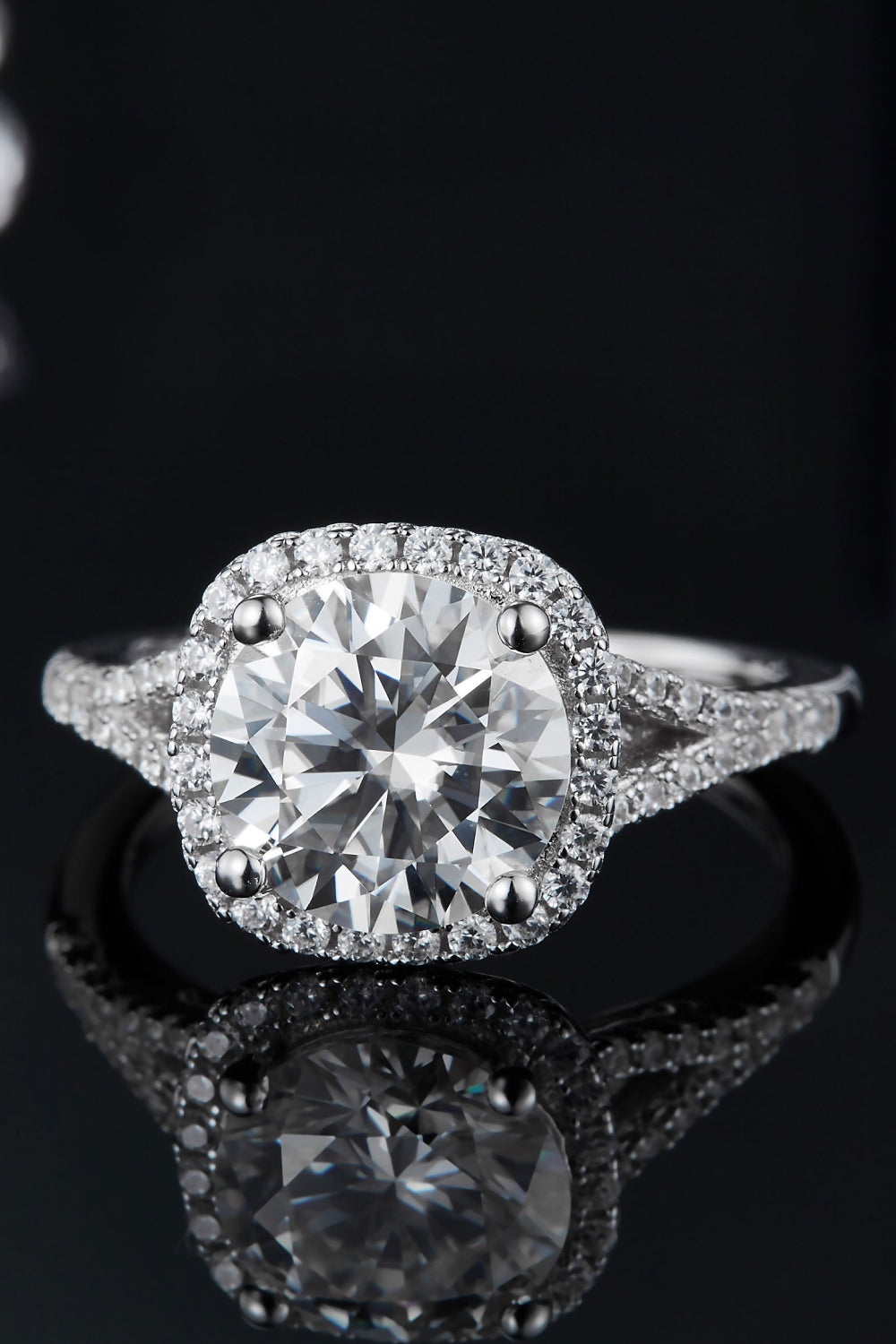 3 Carat Moissanite Diamond Halo Engagement or Cocktail Ring (4.5-9)