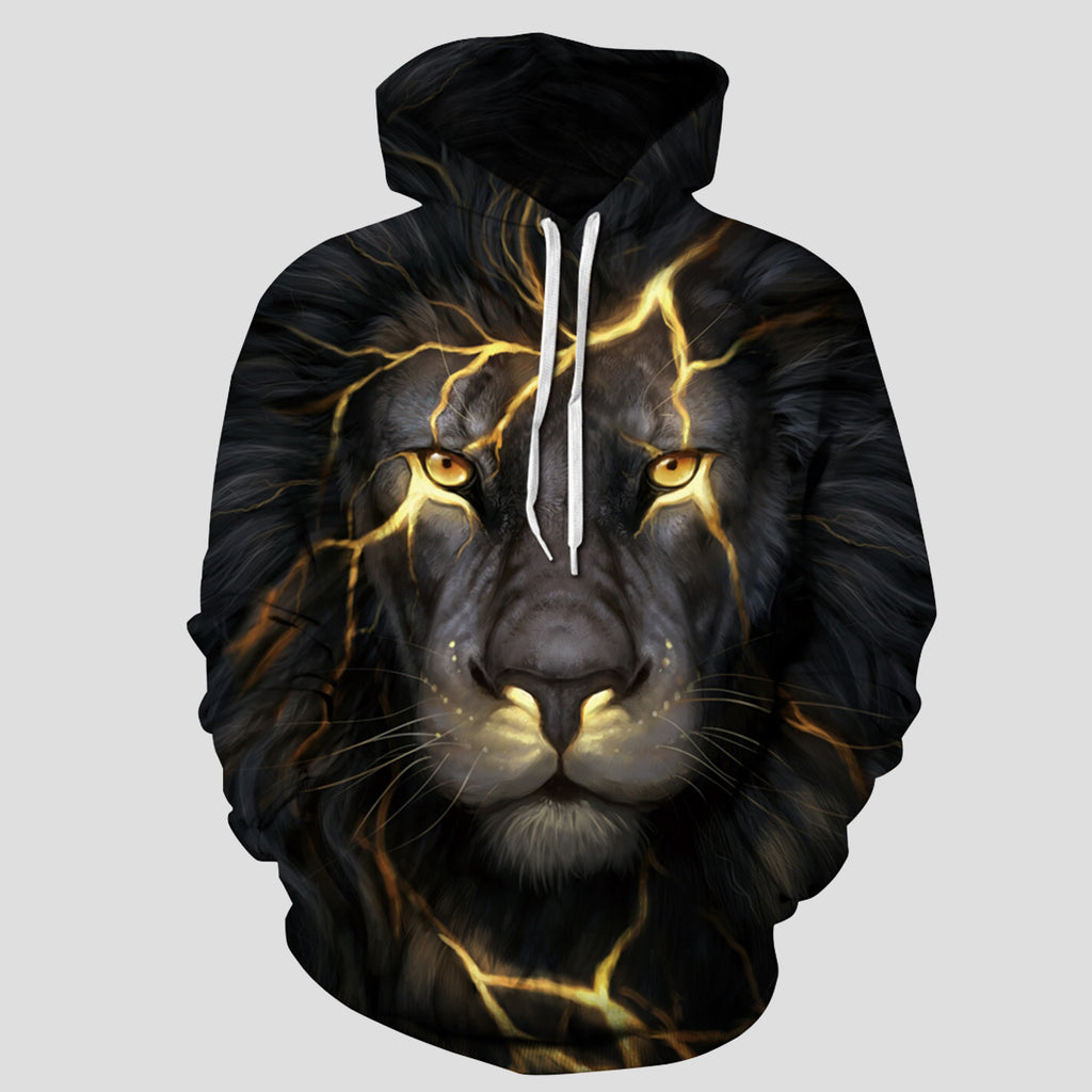 Full Size Animal Print Drawstring Hoodie with Pockets (S/M, L/XL, 2XL/3XL)