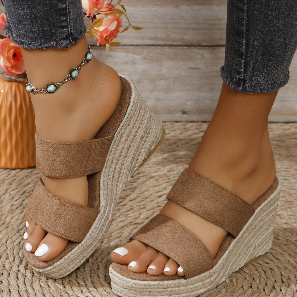 Womens Open Toe Platform Wedge Sandals (5-11)