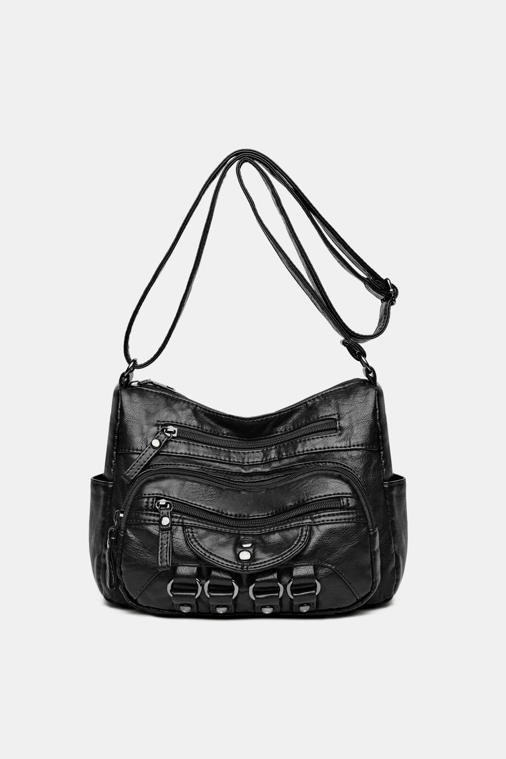 Womens PU Leather Adjustable Strap Crossbody Bag