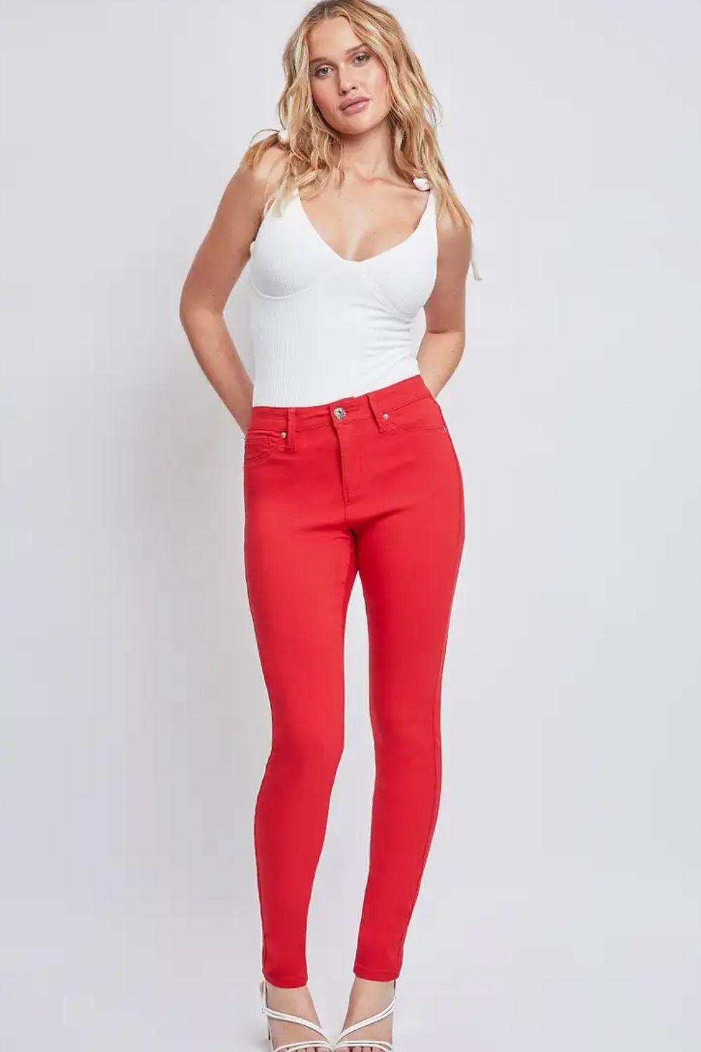 Womens YMI Jeanswear Full Size Hyperstretch Mid-Rise Skinny Jeans (S-3XL)