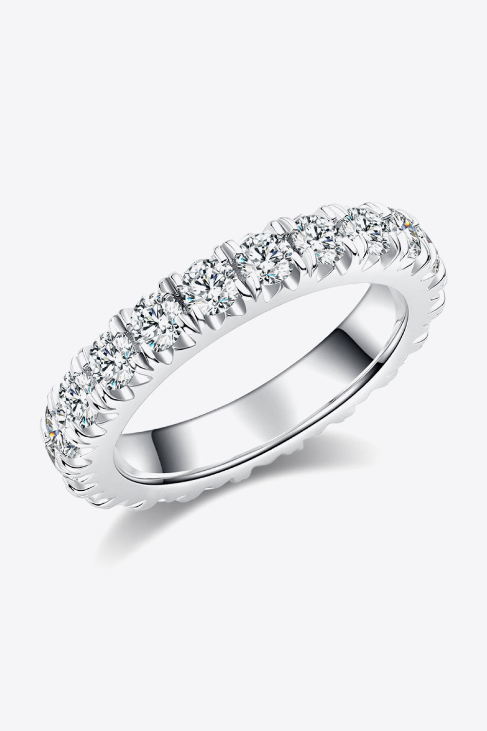 Adored 2.3 Carat Moissanite Diamond 925 Sterling Silver Eternity Ring (4.5-9)