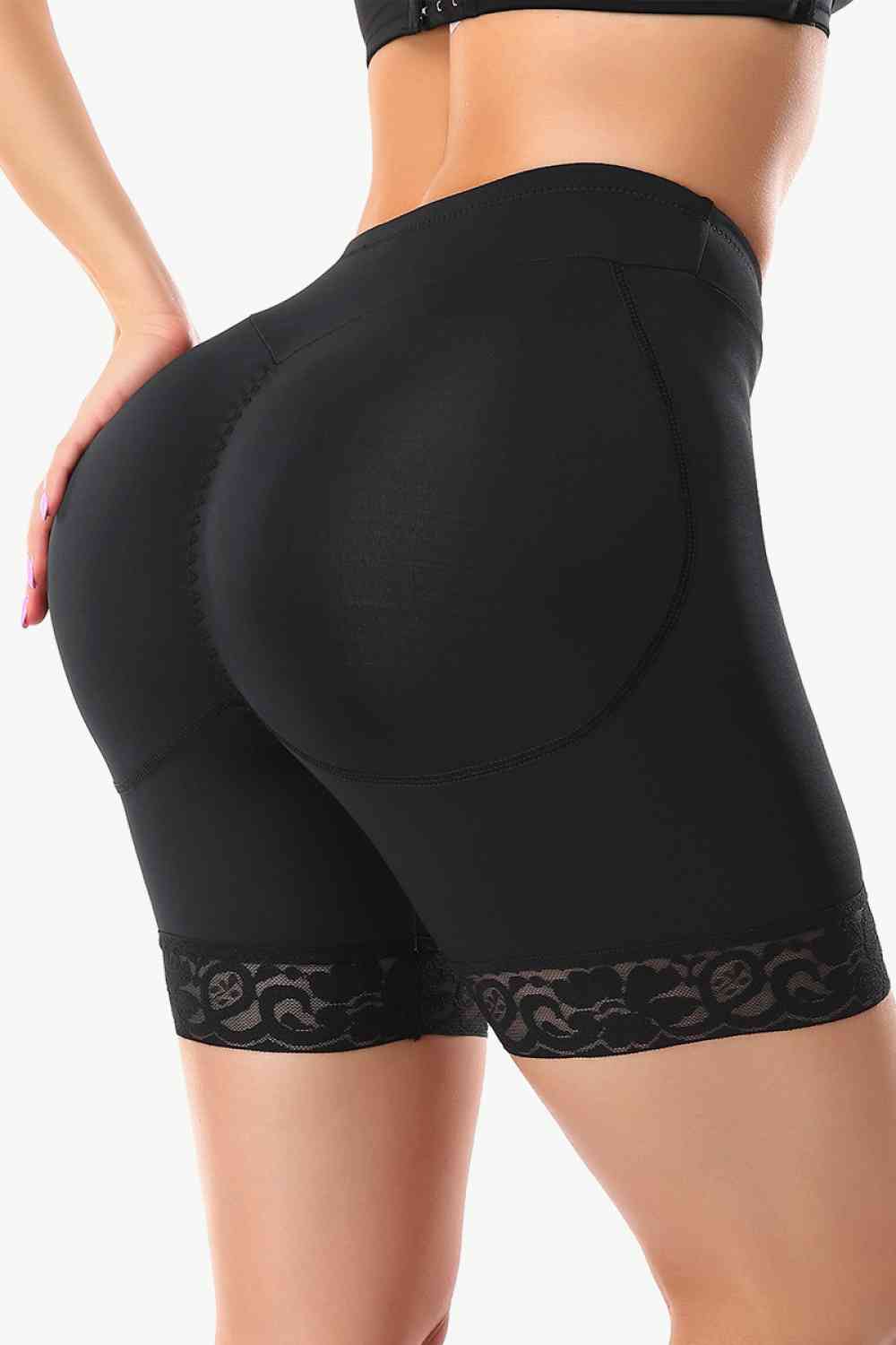 Womens Full Size Lace Trim Lifting Pull-On Shaping Shorts (S-6XL)