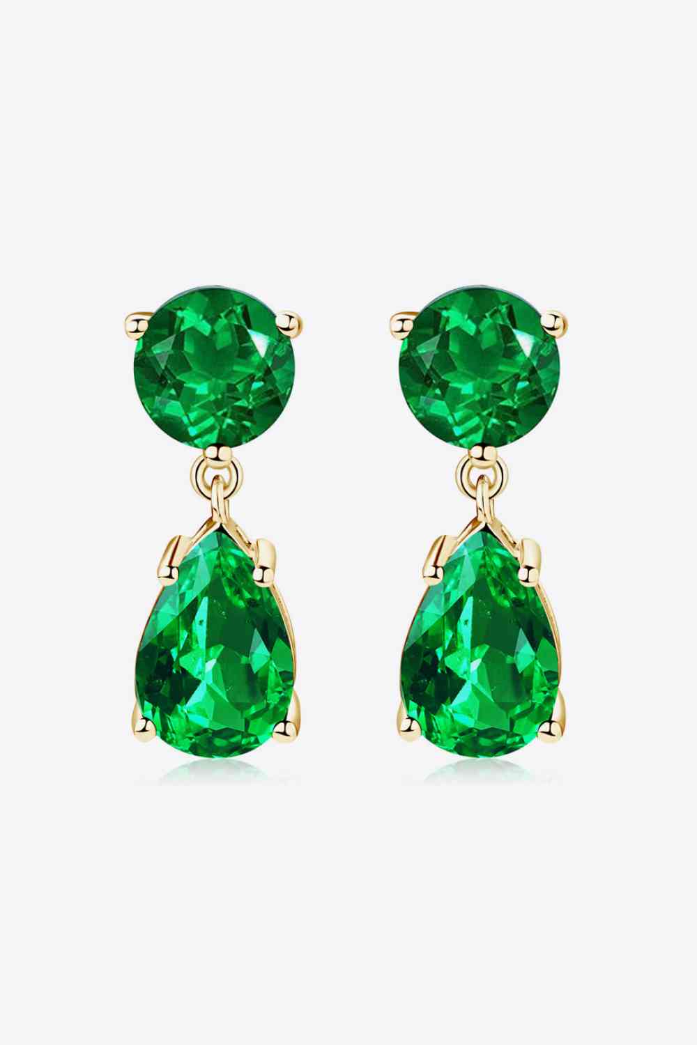 Gorgeous Lab-Grown Emerald Drop Earrings