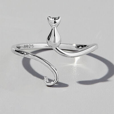 Cat Shape 925 Sterling Silver Ring (5-9)